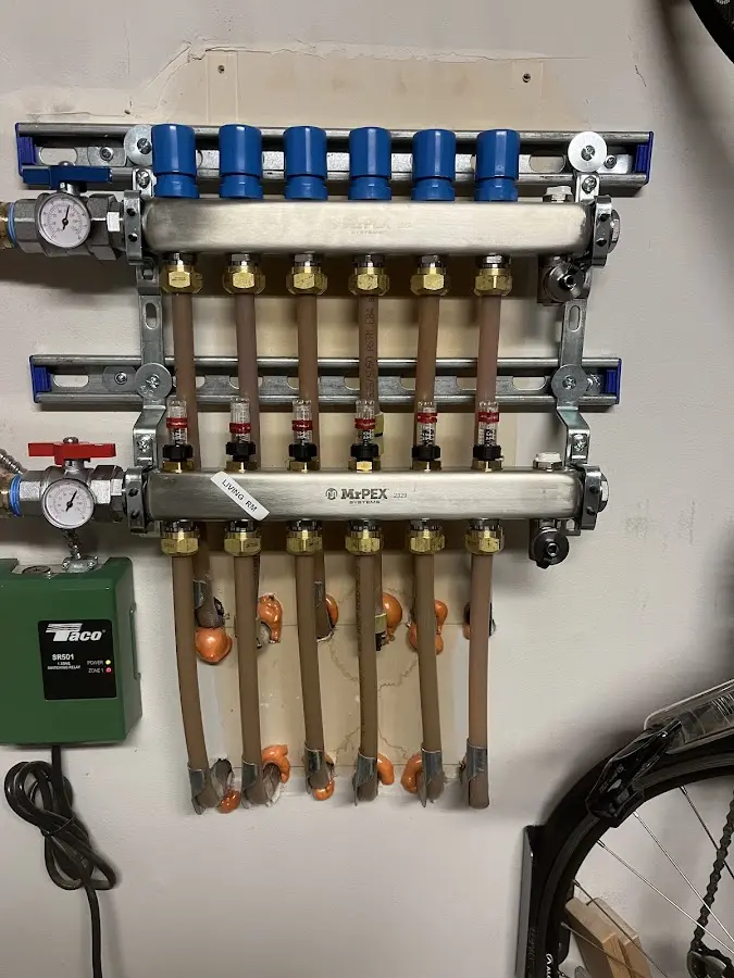 Plumber performing Gas Leak Detection at a residential property in Marine City